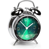 BEBUSINGOTO Super leistungsstarker Wecker für Tiefschläfer, 4-Zoll-Retro-Doppelglocke, geräuschlos, kein Ticken, Quarzwerk, Leuchtzifferblatt, BEBUSINGOTO Super leistungsstarker Wecker für Tiefschläfer, 4-Zoll-Retro-Doppelglocke, geräuschlos, kein Ticken, Quarzwerk, Leuchtzifferblatt, von BEBUSINGOTO