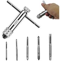 BEBUSINGOTO T-Griff-Ratschen-Steckschlüssel, verstellbarer Gewindebohrer-Werkzeugsatz mit 5 Stück M3 M4 M5 M6 M8 3 mm - 8 mm Gewindemaschinenschrauben BEBUSINGOTO T-Griff-Ratschen-Steckschlüssel, verstellbarer Gewindebohrer-Werkzeugsatz mit 5 Stück M3 M4 M5 M6 M8 3 mm - 8 mm Gewindemaschinenschrauben von BEBUSINGOTO