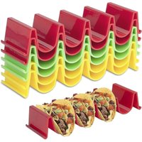 BEBUSINGOTO Taco-Halter-Ständer, Taco-Tablett-Halter für bis zu 4 Tacos, aus ABS-Kunststoff, 6er-Pack von BEBUSINGOTO
