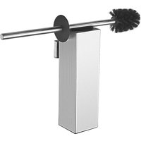BEBUSINGOTO Toilettenbürste zur Wandmontage mit Halter, moderne Toilettenbürste aus Edelstahl für Badezimmer, gebürstetes Nickel, quadratisch von BEBUSINGOTO