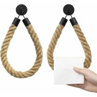 BEBUSINGOTO Toilettenpapierhalter, ohne Bohren, Vintage-Handtuchhalter, wandmontierter Toilettenpapierhalter mit 2 schwarzen Klebehaken, BEBUSINGOTO Toilettenpapierhalter, ohne Bohren, Vintage-Handtuchhalter, wandmontierter Toilettenpapierhalter mit 2 schwarzen Klebehaken, von BEBUSINGOTO