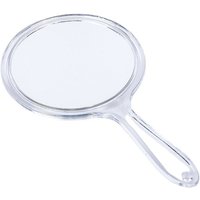 BEBUSINGOTO Tragbarer Spiegel, doppelseitiger Handspiegel, Vergrößerungsspiegel mit Griffspiegel (transparent) von BEBUSINGOTO