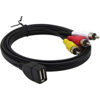 BEBUSINGOTO USB-auf-3RCA-Kabel, USB 2.0-Buchse Typ A auf 3 Cinch-Stecker, Composite-AV-Audio-Video-Adapterkabel für TV/Mac/PC, 1,8 m von BEBUSINGOTO