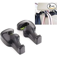 BEBUSINGOTO Universal-Haken für die Kopfstütze des Rücksitzes im Auto für Taschen, Geldbörsen, Lebensmittel, Kleidung (Schwarz – 2er-Pack) von BEBUSINGOTO