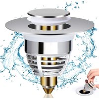 BEBUSINGOTO Universal-Waschbeckenstöpsel, Pop-Up-Waschbeckenstöpsel mit 2 Dichtungen für Badewanne, Küche, Waschbecken (Abflussloch 32–42 mm) von BEBUSINGOTO