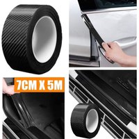 BEBUSINGOTO Universelle Autotürschwellenschutzfolie, 5 m Kohlefaser-Aufkleber, Stoßstangenschutz, Autotürschwellenschutz, Felgenschutz (7 cm x 5 m) von BEBUSINGOTO