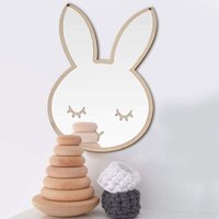 BEBUSINGOTO Unregelmäßiger ästhetischer Kosmetikspiegel, Acrylspiegel, niedliche dekorative Acrylspiegelplatte, (Kaninchen) von BEBUSINGOTO