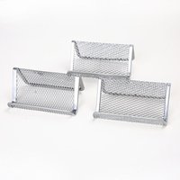 BEBUSINGOTO Visitenkartenhalter aus Metallgeflecht, 3er-Pack, Silber, Visitenkartenhalter für den Schreibtisch, Visitenkartenhalter aus Metall, BEBUSINGOTO Visitenkartenhalter aus Metallgeflecht, 3er-Pack, Silber, Visitenkartenhalter für den Schreibtisch, Visitenkartenhalter aus Metall, von BEBUSINGOTO