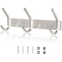 BEBUSINGOTO Wandgarderobe, Kleiderhaken aus Edelstahl SUS304, Haken für Badezimmer- und Kücheneingangstüren (Silber, 3 Haken) von BEBUSINGOTO