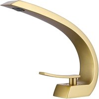 BEBUSINGOTO Waschbeckenarmatur im modernen, eleganten Design, Waschtischarmatur aus Messing, Warm- und Kaltwasser verfügbar, Keramikventil, BEBUSINGOTO Waschbeckenarmatur im modernen, eleganten Design, Waschtischarmatur aus Messing, Warm- und Kaltwasser verfügbar, Keramikventil, von BEBUSINGOTO