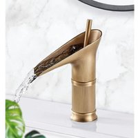 BEBUSINGOTO Wasserfall-Badezimmerarmatur, Schwarzer Badezimmerhahn, Warm- und Kaltwasser-Wasserfall-Waschtischmischer, Eleganter BEBUSINGOTO Wasserfall-Badezimmerarmatur, Schwarzer Badezimmerhahn, Warm- und Kaltwasser-Wasserfall-Waschtischmischer, Eleganter von BEBUSINGOTO