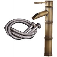 BEBUSINGOTO Wasserfall-Waschtischmischer, 3 Abreißanschlüsse, Einloch-Wasserhahn für heißes und kaltes Wasser, bronzefarbener Badezimmerhahn BEBUSINGOTO Wasserfall-Waschtischmischer, 3 Abreißanschlüsse, Einloch-Wasserhahn für heißes und kaltes Wasser, bronzefarbener Badezimmerhahn von BEBUSINGOTO