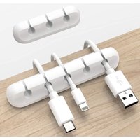 BEBUSINGOTO Weiße Kabelclips, Kabel-Organizer, 2er-Pack (5, 3 Schlitze) von BEBUSINGOTO