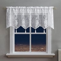 BEBUSINGOTO Weißer, durchsichtiger Volant für Küche, kleine Fenster, Spitzenvorhang, Stangentasche für Wohnzimmer, Badezimmer, Café, Bohème-Stil, 1 BEBUSINGOTO Weißer, durchsichtiger Volant für Küche, kleine Fenster, Spitzenvorhang, Stangentasche für Wohnzimmer, Badezimmer, Café, Bohème-Stil, 1 von BEBUSINGOTO