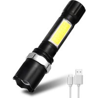 BEBUSINGOTO Wiederaufladbare LED-Taschenlampe, 600 lm, 3 Modi, wasserdicht IPX5 [Energieklasse A+] von BEBUSINGOTO