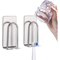 BEBUSINGOTO Zahnbürstenhalter, 2er-Pack, selbstklebend, SUS 304 Edelstahl, Haken für elektrische Zahnbürsten, Wandmontage, Rasierapparate, BEBUSINGOTO Zahnbürstenhalter, 2er-Pack, selbstklebend, SUS 304 Edelstahl, Haken für elektrische Zahnbürsten, Wandmontage, Rasierapparate, von BEBUSINGOTO