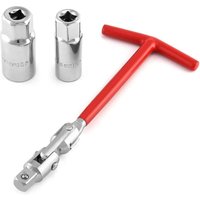 BEBUSINGOTO Zündkerzen-Steckschlüsselsatz, T-Griff-Zündkerzen-Steckschlüssel-Entfernungsschlüssel 16 mm 21 mm (rot) von BEBUSINGOTO