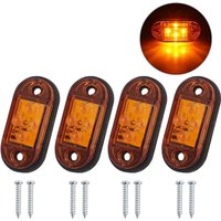 BEBUSINGOTO x 4 LEDs Seitenmarkierungsleuchten, vorne und hinten, wasserdichte LED-Umrissleuchten, Positionsleuchten, 12 V, 24 V, universell für von BEBUSINGOTO