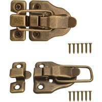 BEBUSINGOTO x Truhenverschlüsse, Kisten, Koffer, Metallbeschläge, Vintage-Messing-Design, 2er-Set mit Schrauben von BEBUSINGOTO