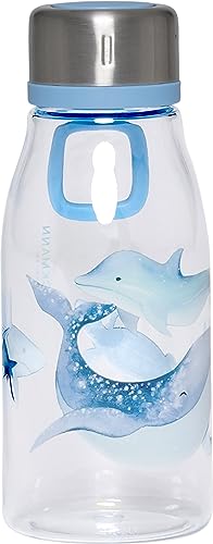 BECKMANN, Trinkflasche 400ml Ocean, für Kinder, mit simplem Schraubverschluss, 1. Klasse, Grundschule, Blue von BECKMANN
