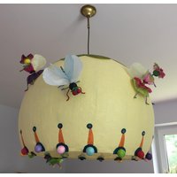 Lampenschirm Sommerfest Der Waldfeen - Handgefertigt, Hängelampe Für Das Kinderzimmer, Pendelleuchte, Wohnaccessoire Kinder von BECKunicum