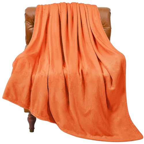 BEDELITE Fleecedecke Orange Überwurf für Sofa & Bett, Plüsch Gemütlich Fuzzy Doppeldecke, Super Weich und Warm Flauschige Herbstdecke, 150 x 200 cm von BEDELITE