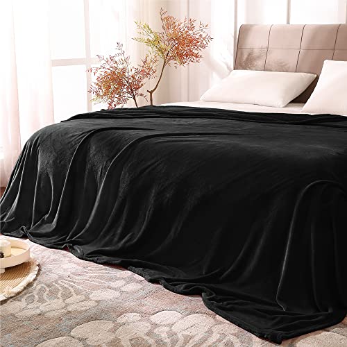 BEDELITE Fleecedecke Queen Size, Plüsch Gemütlich Große Schwarze Decke für Sofa & Bett, Super Weiche und Warme Flauschige Decke von BEDELITE