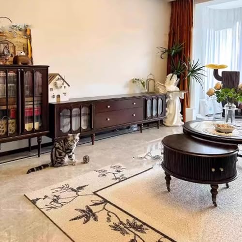 BEDOIN Amerikanischer Retro-Couchtisch-Set aus Massivholz, rund, für Wohnzimmer, Zuhause, französischer High-End-Stil, Teetisch, einfach und modern, D1 von BEDOIN