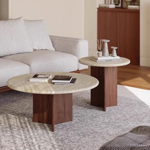 BEDOIN Cave Stone Couchtisch-Set, Wabi-Sabi-Stil, rund, Walnussholz, Wohnzimmer, Zuhause, Designer-Licht, luxuriöser antiker Stil, Couchtisch und Beistelltisch F1 BEDOIN Cave Stone Couchtisch-Set, Wabi-Sabi-Stil, rund, Walnussholz, Wohnzimmer, Zuhause, Designer-Licht, luxuriöser antiker Stil, Couchtisch und Beistelltisch F1 von BEDOIN