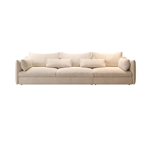 BEDOIN Ecksofa aus gebürstetem Stoff, übergroße Couch mit breiten Armen, moderne tiefe Sitzsofas, bequeme Poofy-Wolkensofas mit Armlehne und Kissen, für kleine Räume, Wohnzimmer, Büro, Wohnung, 340 x von BEDOIN