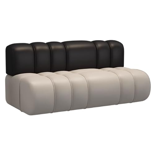 BEDOIN Internetbekannte Ledersofas, Cremefarbene Ledersofas in Kleiner Ausführung, Sofas für Hotellobbys, Rezeptionen und Verhandlungen sowie lässige Sofas für Milchtee-Bars A2 von BEDOIN