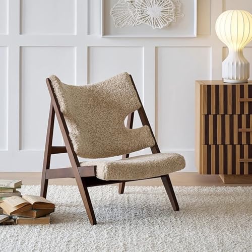 BEDOIN Internetberühmtheit Gestrickter Freizeitstuhl, französischer Retro-Vintage-Sofastuhl aus massivem Holz, Cremefarbener Einzelsofastuhl im Lammleder-Stil A BEDOIN Internetberühmtheit Gestrickter Freizeitstuhl, französischer Retro-Vintage-Sofastuhl aus massivem Holz, Cremefarbener Einzelsofastuhl im Lammleder-Stil A von BEDOIN