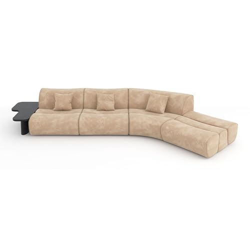 BEDOIN Kreatives Modulares Bambus-musteriges Sofa, Gebogene Polstercouch, Creme-Ton-Design, Moderne Kompressionssofas Mit Tiefem Sitz Für Wohnzimmer, Schlafzimmer, Apartment 418 * 184cm BEDOIN Kreatives Modulares Bambus-musteriges Sofa, Gebogene Polstercouch, Creme-Ton-Design, Moderne Kompressionssofas Mit Tiefem Sitz Für Wohnzimmer, Schlafzimmer, Apartment 418 * 184cm von BEDOIN
