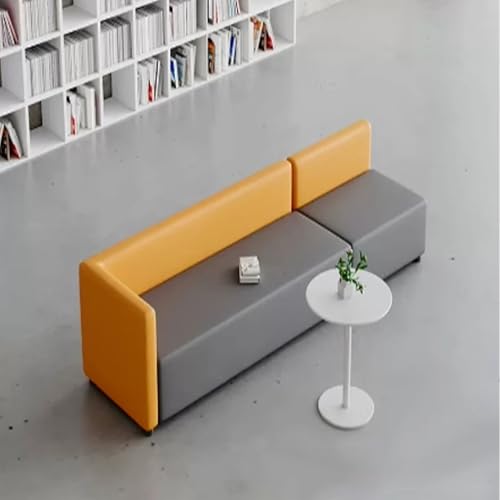 BEDOIN Minimalistisches, modulares Sofa, umwandelbare Eckcouch, Massivholzrahmen, für Trainingseinrichtung, Elternruhe und Wartebereich, grau, 2,6 x 0,6 m von BEDOIN
