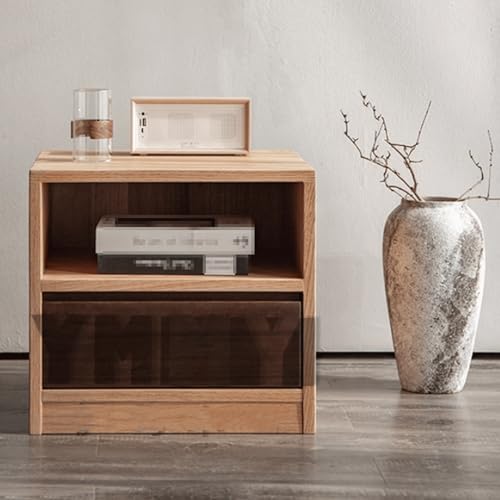 BEDOIN Moderner Nachttisch, massiver Holz-Nachttisch für Zuhause, Schlafzimmer-Nachttisch mit Schublade, für Zuhause, kleines Apartment, Aufbewahrung A von BEDOIN