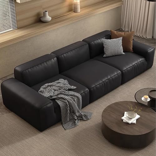 BEDOIN Modernes Minimalistisches Geradlinen-Sofa, Echtes Ledercube-Sofa, Modulare Couch Mit Tiefem Sitz Aus Memoryschaum, DREI Sitzplätze, Für Wohnzimmer Und Aufenthaltsraum 300 * 100 * 75cm BEDOIN Modernes Minimalistisches Geradlinen-Sofa, Echtes Ledercube-Sofa, Modulare Couch Mit Tiefem Sitz Aus Memoryschaum, DREI Sitzplätze, Für Wohnzimmer Und Aufenthaltsraum 300 * 100 * 75cm von BEDOIN
