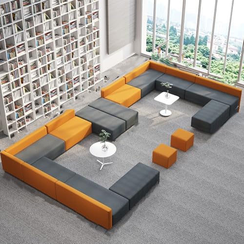 BEDOIN Modisches Patchwork-Sofa, Extra Große Modulare Sofas, Couch- Und Couchtisch-Set, Massivholzrahmen, Für Den Trainingsbereich Eltern-Ruhe- Und Wartebereich orange-240 * 620cm BEDOIN Modisches Patchwork-Sofa, Extra Große Modulare Sofas, Couch- Und Couchtisch-Set, Massivholzrahmen, Für Den Trainingsbereich Eltern-Ruhe- Und Wartebereich orange-240 * 620cm von BEDOIN