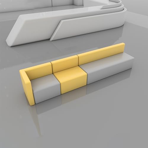 BEDOIN Modulares Kombinationssofa, Bürositzsäcke, Flexible Sitzmöglichkeiten Und Massiver Holzrahmen, Für Den Empfangsbereich Von Ausbildungseinrichtungen, Wartungs- Und Ru yellow-340cm von BEDOIN