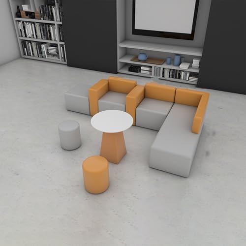 BEDOIN Modulares Kombinationssofa, große Rückenlehne, Couch, Couchtisch, runder Hocker-Kombination, kratzfester Stoff, für Büro, Service, Center, Halle, Bibliothek, Empfang, Grau, 160 x 280 cm BEDOIN Modulares Kombinationssofa, große Rückenlehne, Couch, Couchtisch, runder Hocker-Kombination, kratzfester Stoff, für Büro, Service, Center, Halle, Bibliothek, Empfang, Grau, 160 x 280 cm von BEDOIN