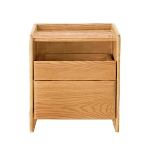 BEDOIN Schmaler Nachttisch mit Schublade, massives Holz-Nachtkästchen für Zuhause, Schiebetür, modernes Schlafzimmermöbel, für kleine Räume C von BEDOIN