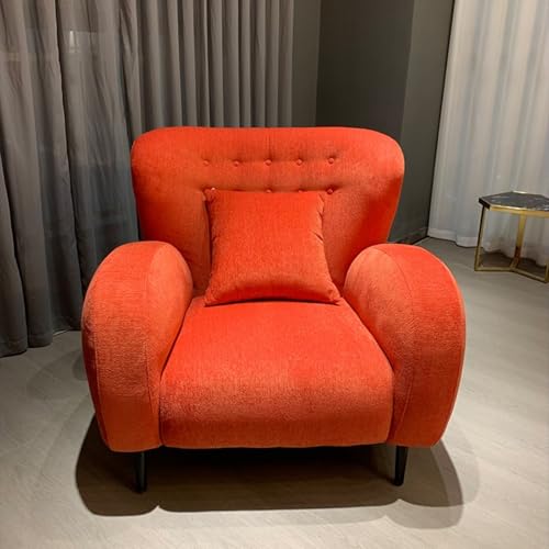 BEDOIN Sofa-Stuhl, Leichter Luxus-Einzelschrank aus Lammleder, Freizeitstuhl, moderner, Schlichter Designer-Schlafsessel in Creme fürs Wohnzimmer C von BEDOIN