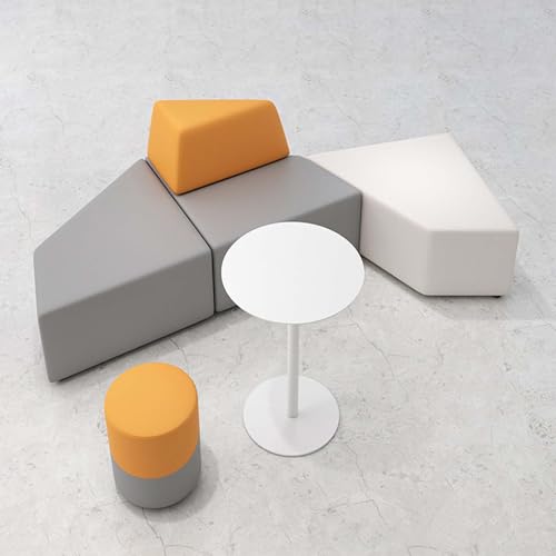 BEDOIN Wasserdichtes Ledersofa-Set, Modulares Sofa-Set, Ergonomische Couch, Bunt Unregelmäßig Geformter Kartenhalter, Für Wohnzimmer, Studio, Bürogebäude grey-258 * 135cm von BEDOIN