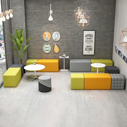 Buntes Patchwork-Sofa-Bank-Set, Flexible Sitzmöbel, Für Kindergarten Früherziehungszentrum Kunstschulungszentrum Institution Schule Flur Lobby Ruhebereich Colorful1-10pcs von BEDOIN