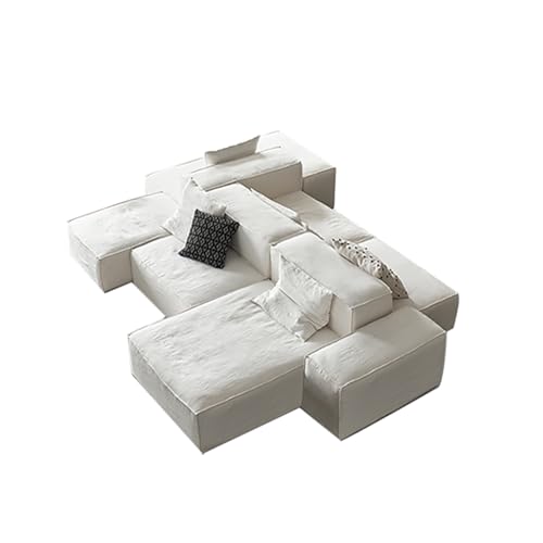 Chenille-modulares Sectional-Sofa, Cloud-Sectional-Couch, Tief Sitzende,wendbare Chaiselongues Mit Abnehmbarem Kissen Und Polstern,freie Kombination,für Wohnzimmer Und Schlafzimmer 332*263*64cm von BEDOIN
