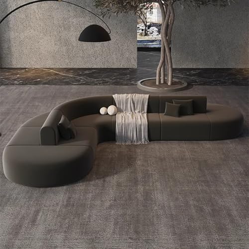 Doppelseitiges Rücken-an-Rücken-Ecksofa, Moderne Geschwungene Übergroße Modulare Sofas, Mit 4 Wurfkissen, Aus Boucle-Stoff, Geeignet Für Zuhause, Büro Und Lounge-Bereiche 280 * 280 * 70cm von BEDOIN