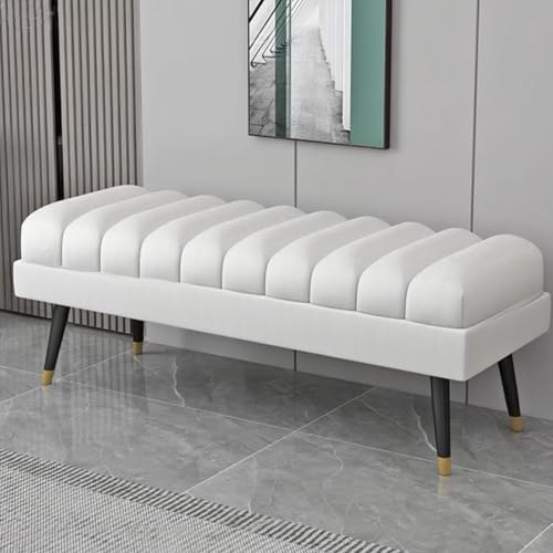 Elegante Aufbewahrungsbank Ottomane, gepolsterte Bettendbank, Moderne Eingangsbereichs-Sitzgelegenheit für Schlafzimmer, Wohnzimmer und Kleiderschrank-Organisation 200×40×43CM von BEDOIN