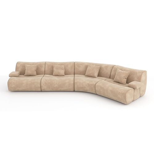 Kreatives modulares Sofa mit Bambus-Muster, gebogenes Polstersofa, cremefarbenes Design, moderne Kompressionssofas mit tiefem Sitz, für Wohnzimmer, Schlafzimmer, Wohnung, 184 x 378 cm Kreatives modulares Sofa mit Bambus-Muster, gebogenes Polstersofa, cremefarbenes Design, moderne Kompressionssofas mit tiefem Sitz, für Wohnzimmer, Schlafzimmer, Wohnung, 184 x 378 cm von BEDOIN