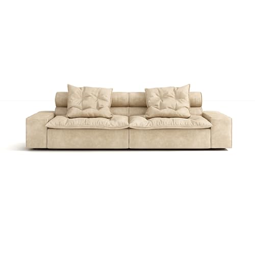 Minimalistisches Modulares Polstersofa, Übergroße Couch Mit Breiten Armlehnen, Moderne 3-Sitzer-Sofas Mit Wurfkissen, Chenille-Stoff, Für Wohnzimmer, Heimkino, Apartment 280 * 108cm Minimalistisches Modulares Polstersofa, Übergroße Couch Mit Breiten Armlehnen, Moderne 3-Sitzer-Sofas Mit Wurfkissen, Chenille-Stoff, Für Wohnzimmer, Heimkino, Apartment 280 * 108cm von BEDOIN