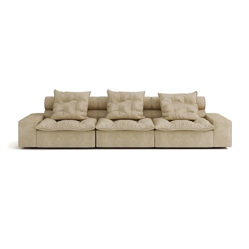 Minimalistisches Modulares Polstersofa, Übergroße Couch Mit Breiten Armlehnen, Moderne 3-Sitzer-Sofas Mit Wurfkissen, Chenille-Stoff, Für Wohnzimmer, Heimkino, Apartment 308 * 108cm von BEDOIN