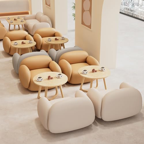 Modernes Zweisitzer-Sofa, bequeme gepolsterte minimalistische Couch und Massivholztisch, kleine Couches für kleine Räume, Wohnung, Büro, Wohnzimmer, Schlafzimmer, Schlafsaal von BEDOIN